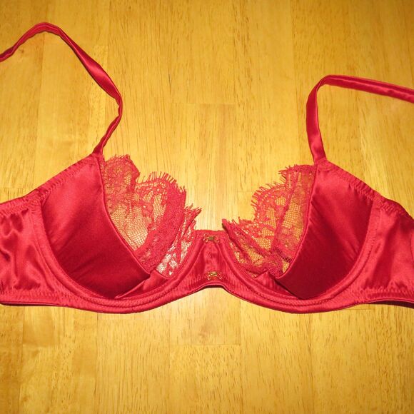 Journelle Veronique Red Low Balconette Bra Size 32C - Picture 6 of 7